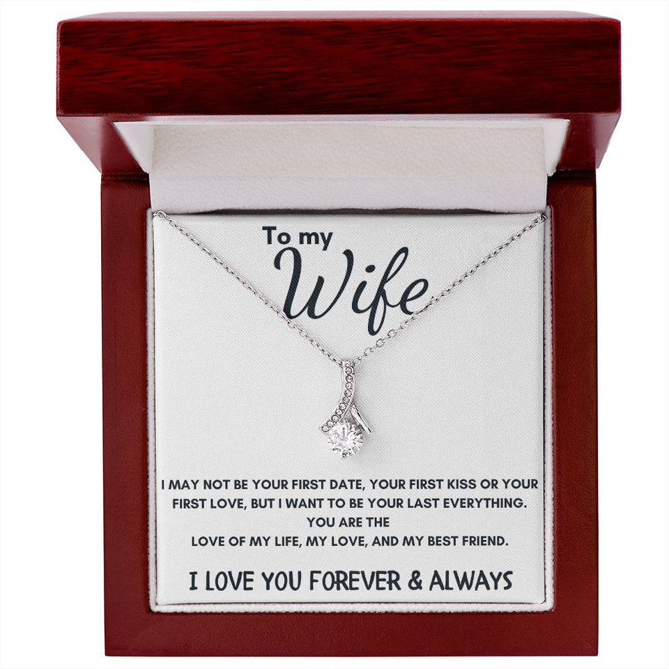 To Wife - Alluring Beauty Necklace - I Love You Forever - White Card
