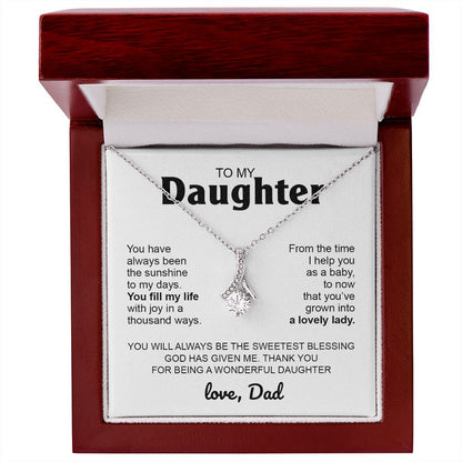 To My Daughter Gift From Dad | You Fill My Life | Alluring Beauty necklace