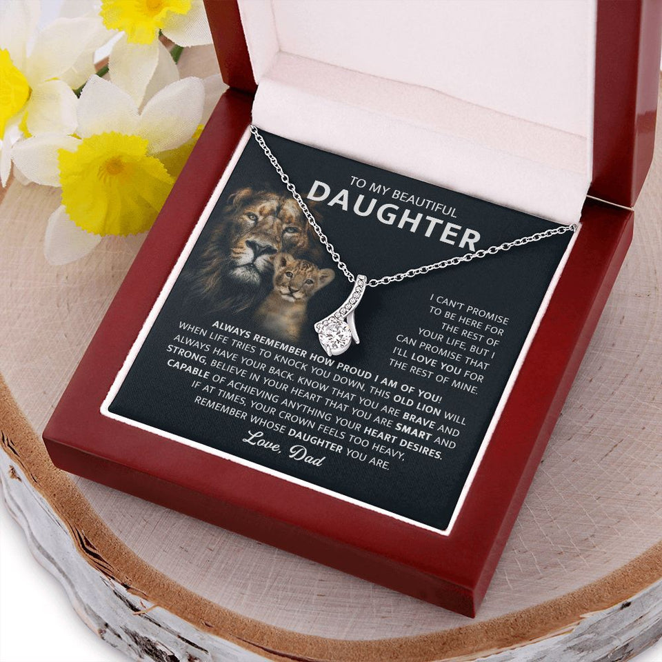 Beautiful Daughter Heart Desires, Alluring Beauty Necklace, Sentimental Gift For Daughter From Dad