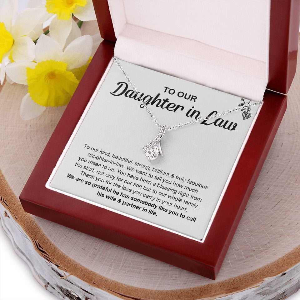 Daughter In Law You Mean To Us, Alluring Beauty Necklace, Gift for Daughter In Law, Christmas Gift Idea