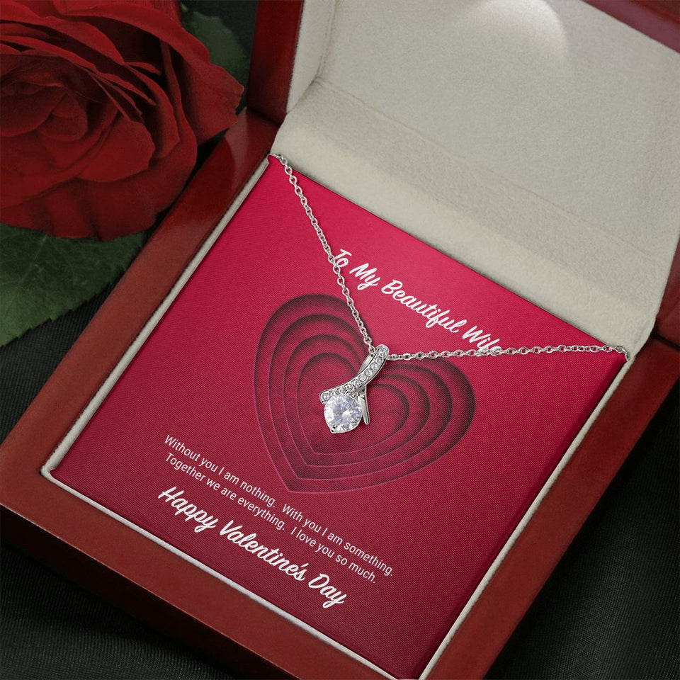 To My Beautiful Wife Valentine's Day Alluring Beauty Necklace
