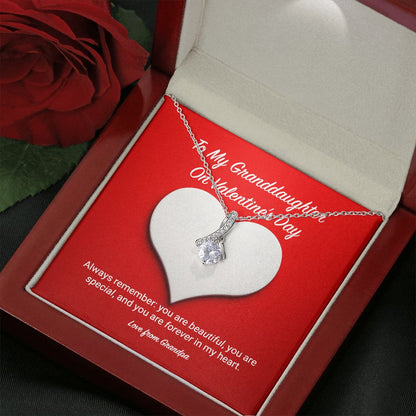 To My Granddaughter from Grandpa Valentine's Day Alluring Beauty Necklace