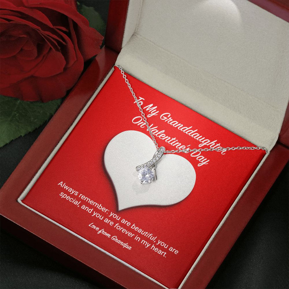 To My Granddaughter from Grandpa Valentine's Day Alluring Beauty Necklace