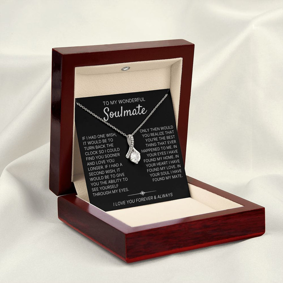 To My Wonderful Soulmate necklace, Two Wishes - Alluring Beauty Necklace For Soulmate