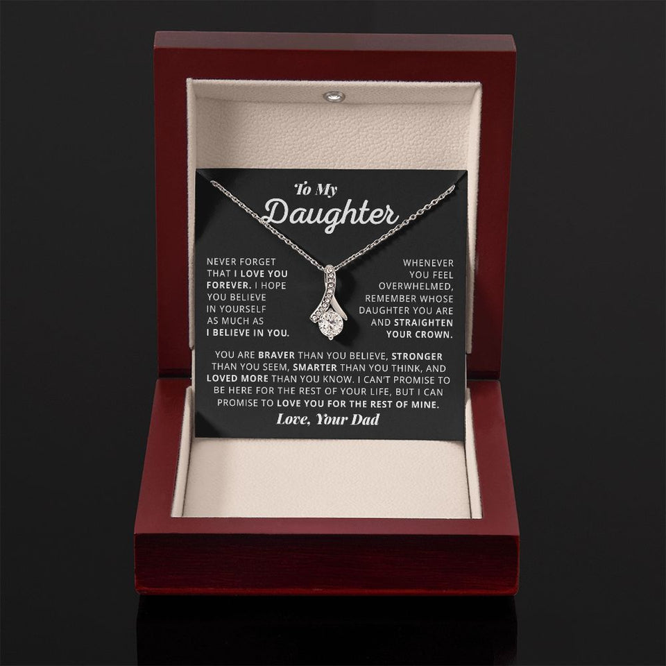 Daughter I Love You Forever, Alluring Beauty Necklace, Graduation Gift Idea, Birthday Necklace From Dad