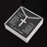 To My Amazing Dad - You know how to be a friend Personalized Cross Necklace with Cuban Chain