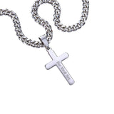 To my Bonus dad Personalized Cross Necklace with Cuban Chain