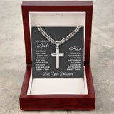 To My Amazing Dad - You know how to be a friend Personalized Cross Necklace with Cuban Chain