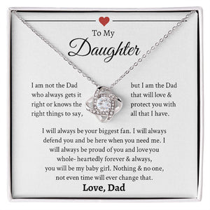 To My Daughter | I Will Always Defend You | Forever Love Necklace | Sentimental Gift For Daughter