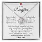 To My Daughter | I Will Always Defend You | Forever Love Necklace | Sentimental Gift For Daughter