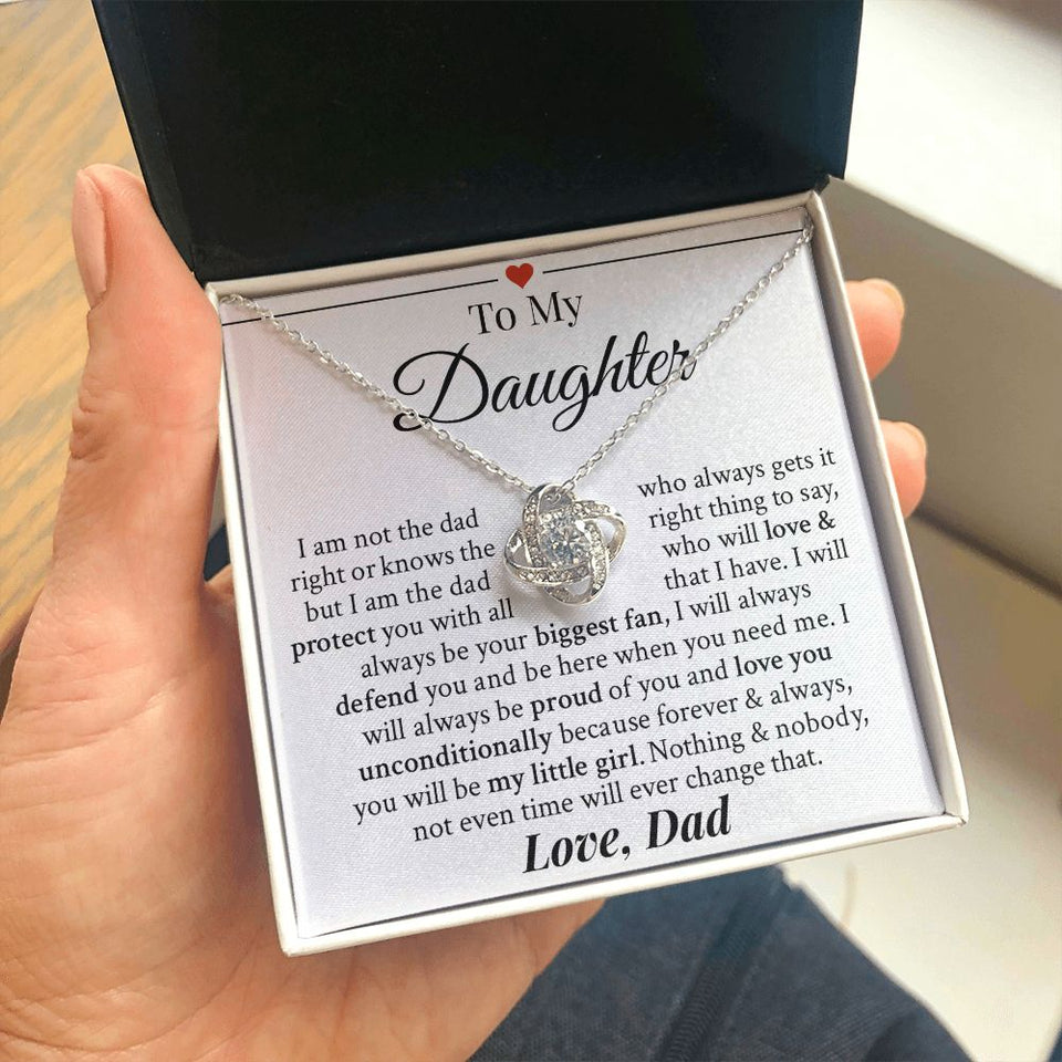 To My Daughter | I Will Always Defend You | Forever Love Necklace | Gift For Daughter From Dad
