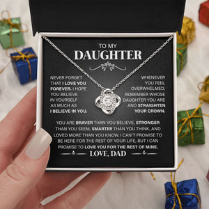 To My Daughter - I Love You Forever, Love Knot Necklace