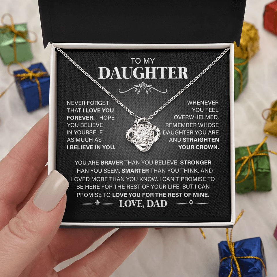 To My Daughter - I Love You Forever, Love Knot Necklace