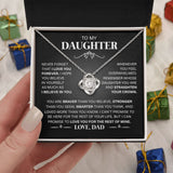 To My Daughter - I Love You Forever, Love Knot Necklace