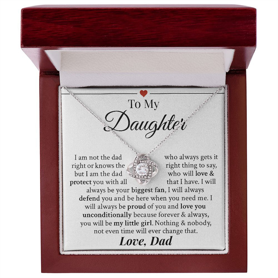 To My Daughter | I Will Always Defend You | Forever Love Necklace | Gift For Daughter From Dad