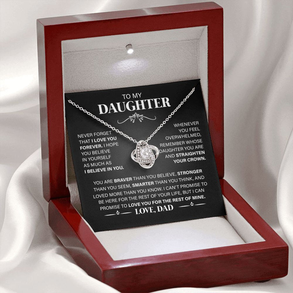 To My Daughter - I Love You Forever, Love Knot Necklace
