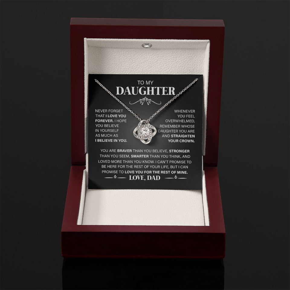 To My Daughter - I Love You Forever, Love Knot Necklace