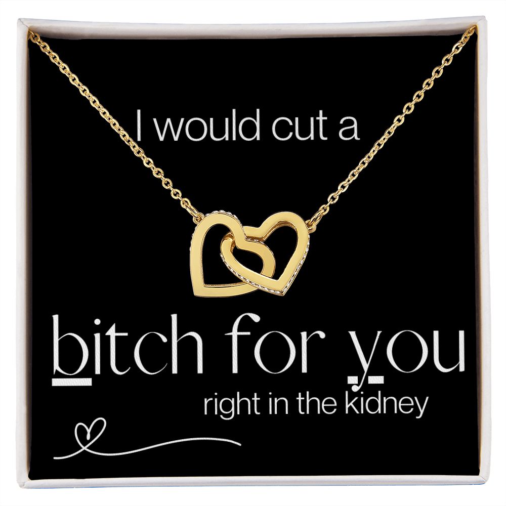 I Would Cut - Interlocking Hearts Necklace - Black Gift For Mom, necklace For Wife, Gift For Mother's Day