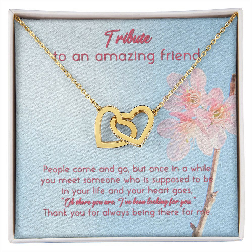 Tribute To An Amazing Friend Interlocking Hearts Necklace