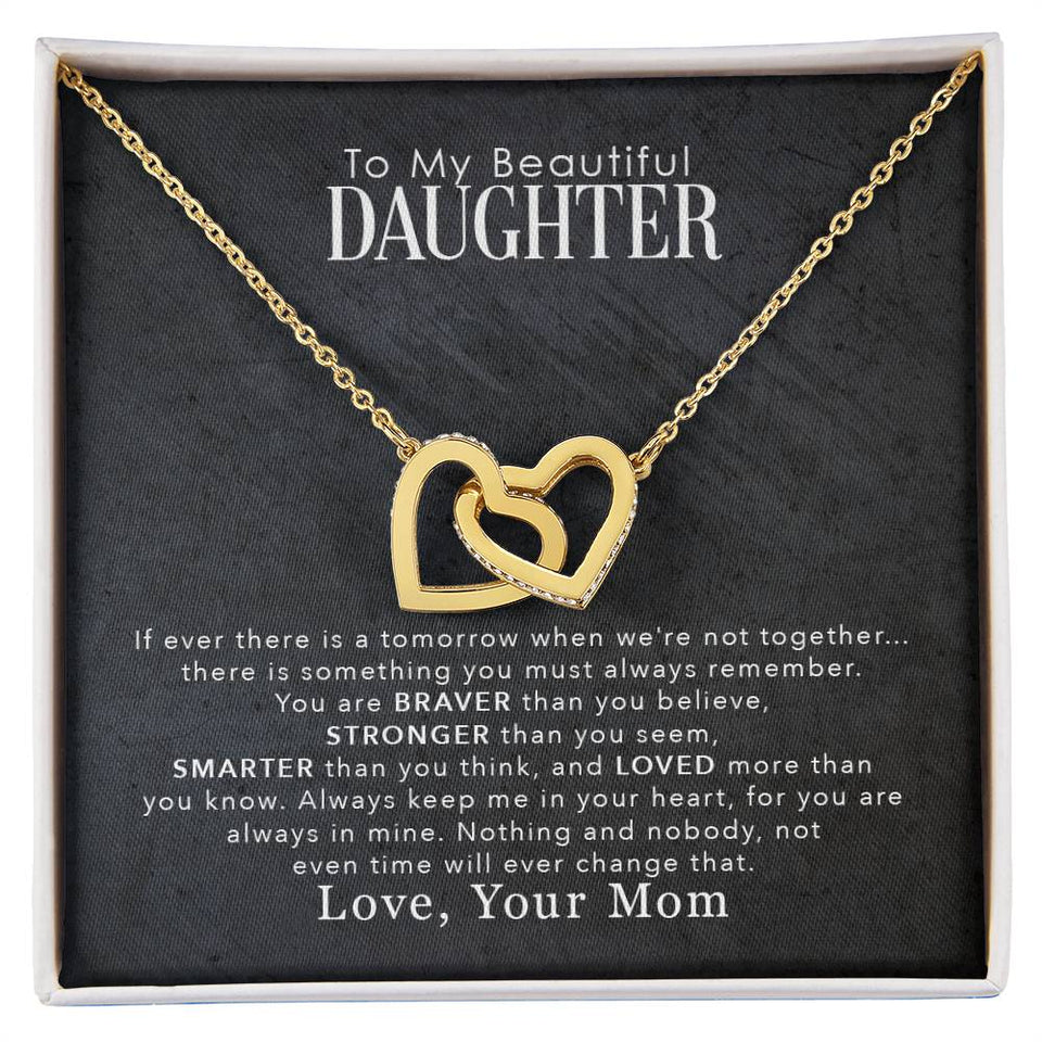 (selling-fast!) To My Daughter Love You More Than You Know  Interlocking Hearts Necklace