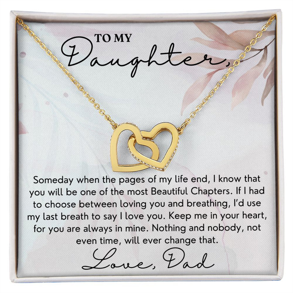 Most Beautiful Chapter Of My Life - Interlocking Hearts Necklace For Daughter