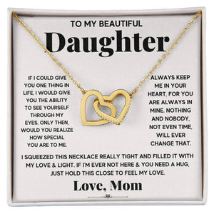 Daughter My Everything Interlocking Hearts Necklace