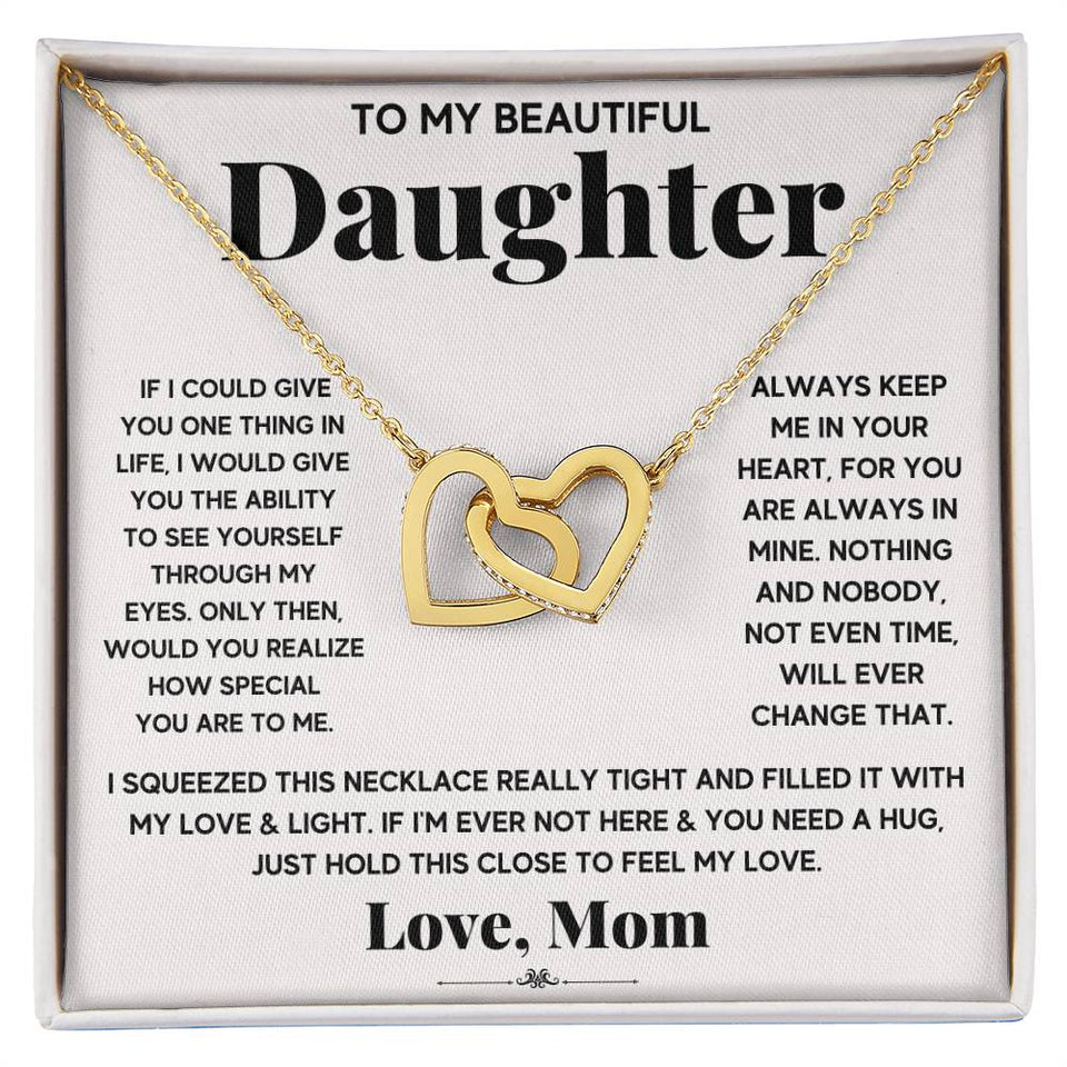 Daughter My Everything Interlocking Hearts Necklace