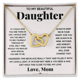 Daughter My Everything Interlocking Hearts Necklace