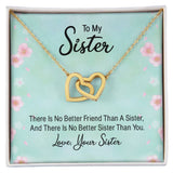 No Better Friend than a Sister Interlocking Hearts Necklace