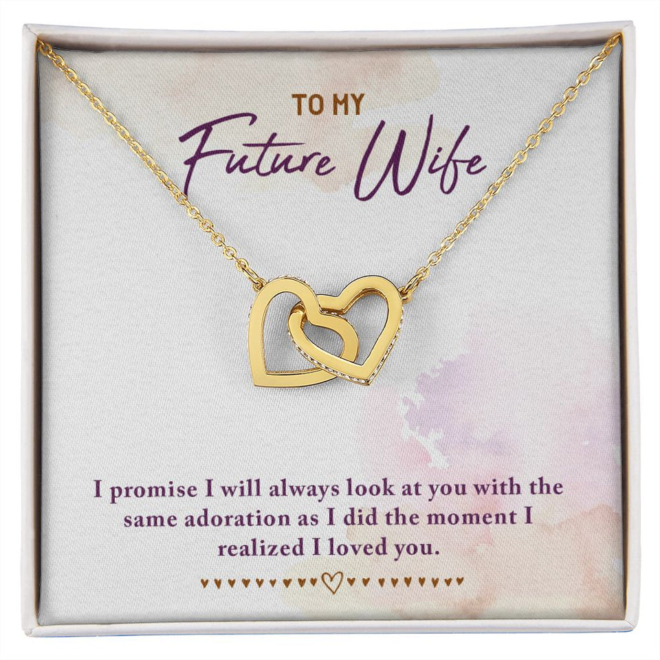 To My Future Wife Interlocking Hearts Necklace