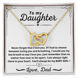 My Baby Girl - Interlocking Heart Necklace Gift To Daughter From Dad, Interlocking Hearts Necklace