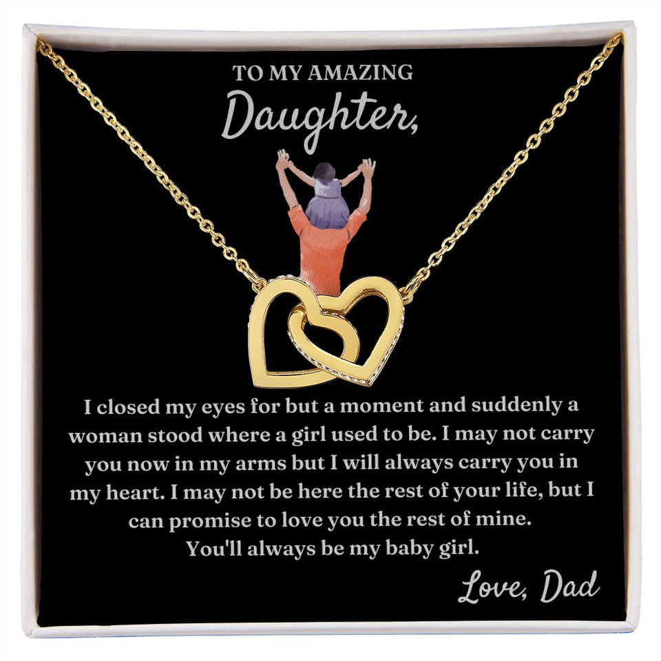 My Baby Girl - Interlocking Hearts Necklace For Daughter
