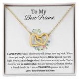 To My Best Friend - Interlocking Hearts Necklace - Partner in Crime Gift For Mom, necklace For Wife, Gift For Mother's Day