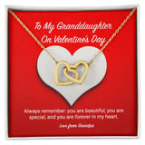 To My Granddaughter from Grandpa Valentine's Day Interlocking Hearts Necklace