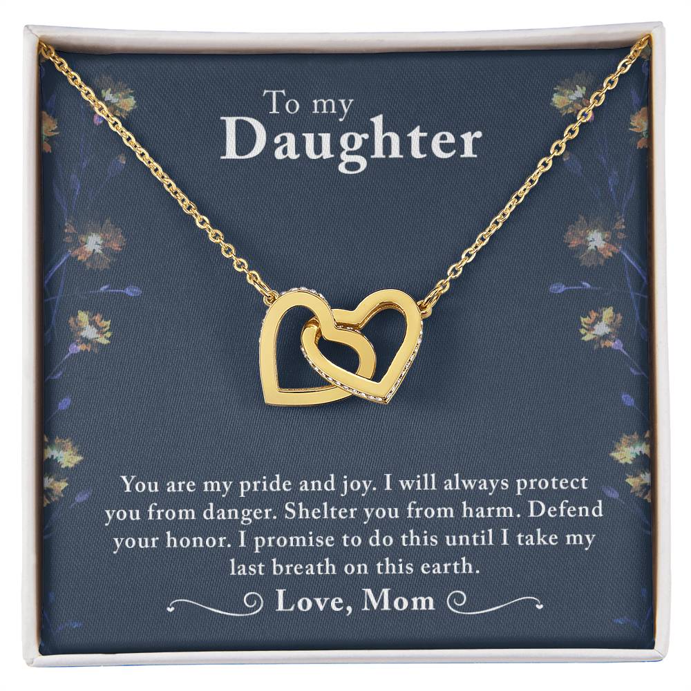 Daughter My Pride Interlocking Hearts Necklace