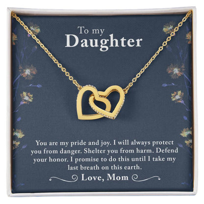 Daughter My Pride Interlocking Hearts Necklace