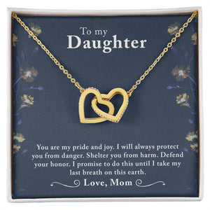 Daughter My Pride Interlocking Hearts Necklace