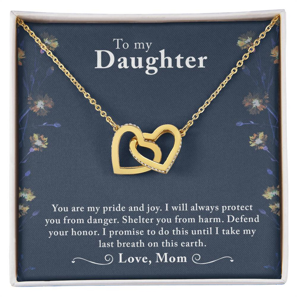 Daughter My Pride Interlocking Hearts Necklace
