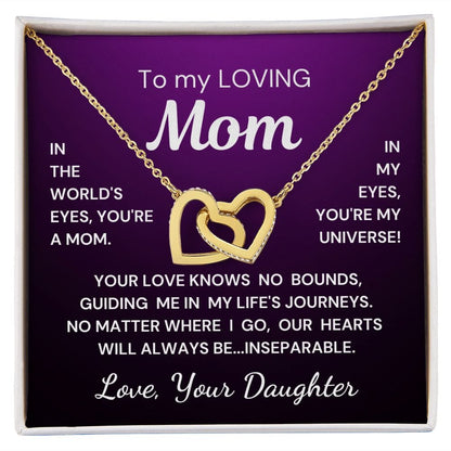 Gift for Mom from Daughter Inseparable Hearts Interlocking Hearts Purple Version