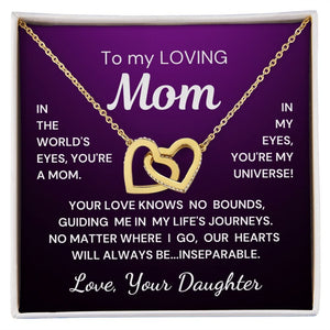 Gift for Mom from Daughter Inseparable Hearts Interlocking Hearts Purple Version