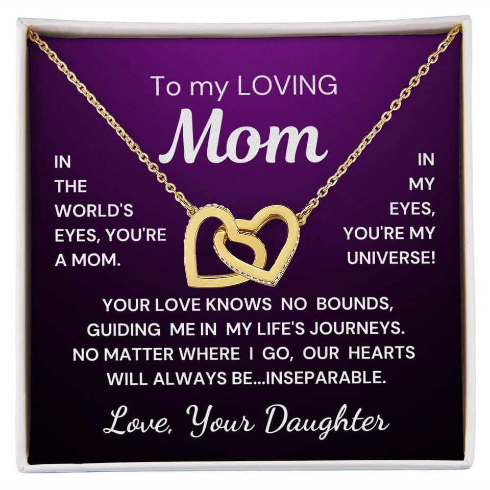 Gift for Mom from Daughter Inseparable Hearts Interlocking Hearts Purple Version