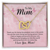 Mom Thank You Interlocking Hearts Necklace