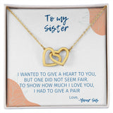 Two Hearts For You - Interlocking Hearts Necklace For Sister