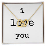i love you - Interlocking Hearts Necklace - White Gift For Mom, necklace For Wife, Gift For Mother's Day