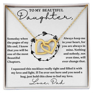 Feel My Love - Interlocking Hearts Necklace For Daughter