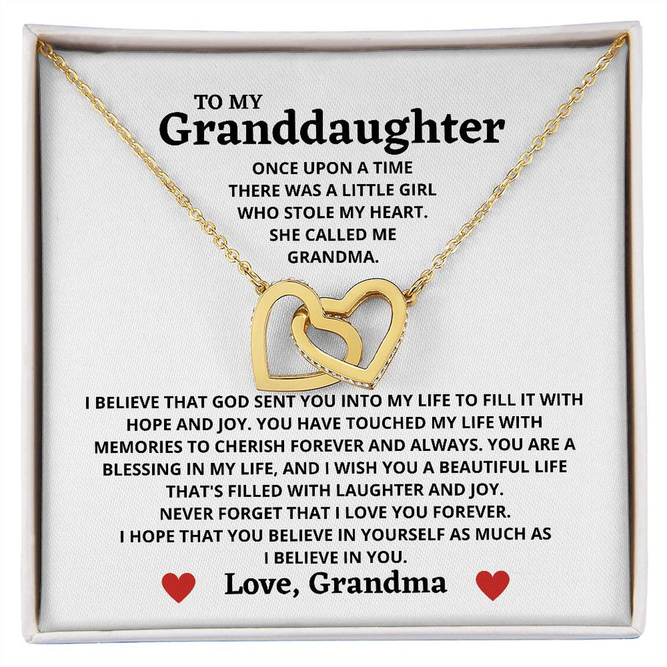 Necklace For Granddaughter From Grandma - I Believe In You Necklace - Interlocking Hearts Necklace