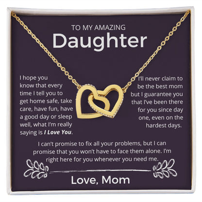 Whenever You Need Me - Interlocking Hearts Necklace For Daughter