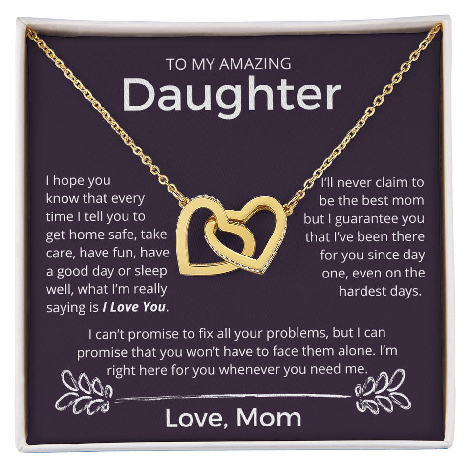 Whenever You Need Me - Interlocking Hearts Necklace For Daughter