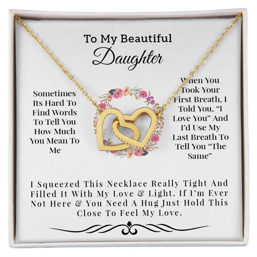 My Beautiful Daughter | Love & Light - Interlocking Hearts Necklace Gift For Mom, necklace For Wife, Gift For Mother's Day