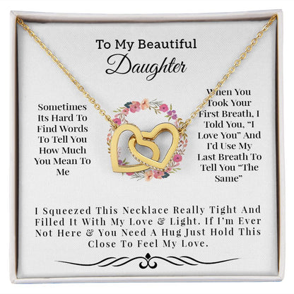 My Beautiful Daughter | Love & Light - Interlocking Hearts Necklace Gift For Mom, necklace For Wife, Gift For Mother's Day